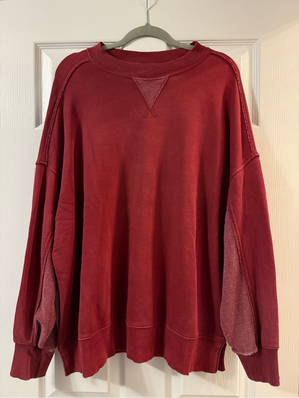 Women's Oversized Maroon Crewneck Sweatshirt